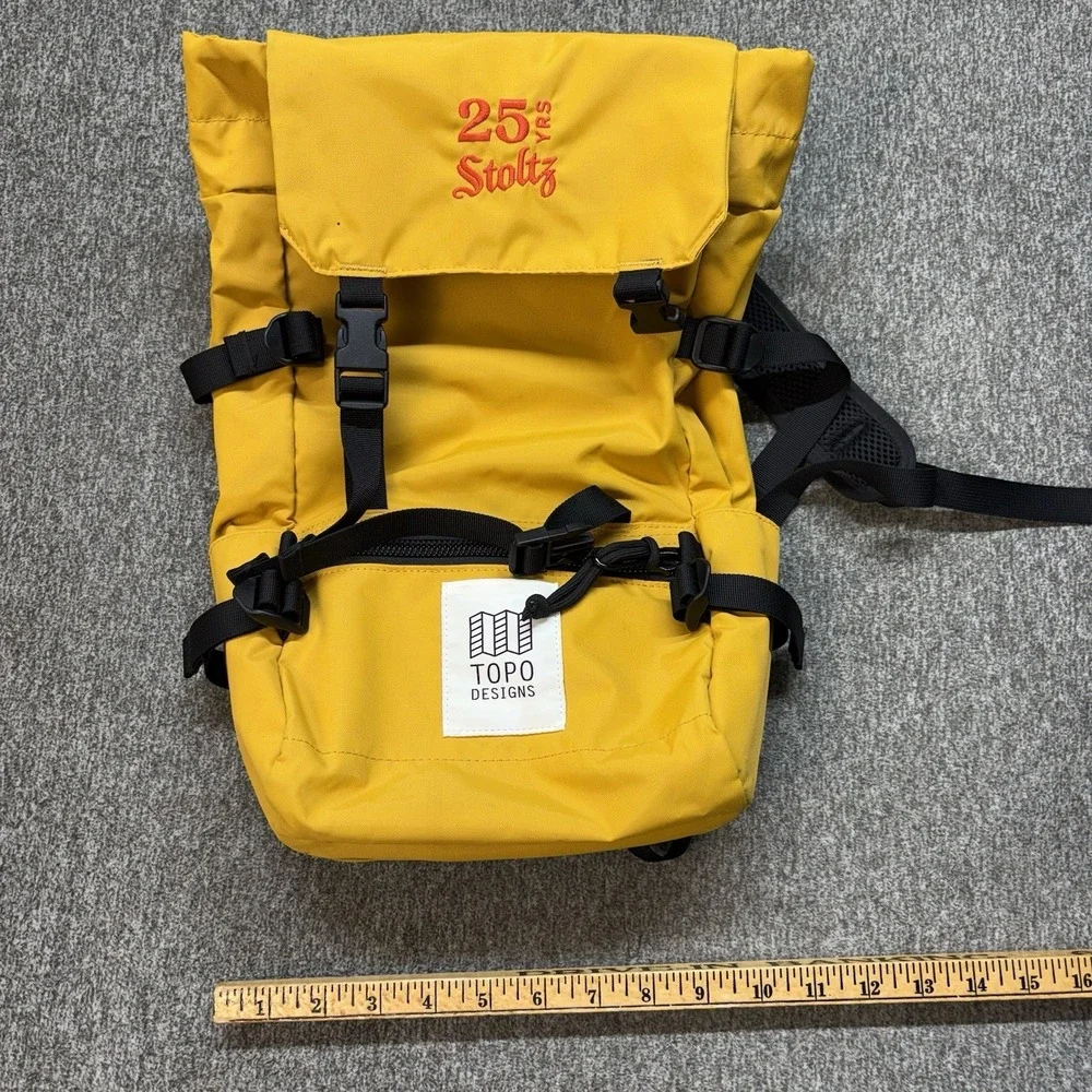 Topo Designs Rover Pack Mini All Yellow Cinch Top Backpack Small Laptop Fits